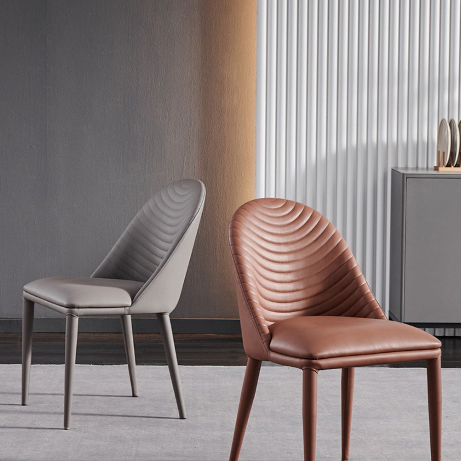 Contemporary Style Armless Solid Back Chair Leather Dining Side Chair Clearhalo 'Dining Chairs' 'Dining Tables & Seating' 'dining_chair' 'furn' 'furn_dining_chair' 'Furniture' 'furniture_dining_chair' 'Kitchen & Dining Furniture' 4746576