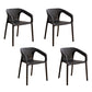 Contemporary Stackable Chairs Dining Kitchen Arm Chairs with Plastic Legs Black 4 Piece Set Clearhalo 'Dining Chairs' 'Dining Tables & Seating' 'dining_chair' 'furn' 'furn_dining_chair' 'Furniture' 'furniture_dining_chair' 'Kitchen & Dining Furniture' 4746583