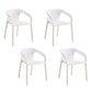 Contemporary Stackable Chairs Dining Kitchen Arm Chairs with Plastic Legs White 4 Piece Set Clearhalo 'Dining Chairs' 'Dining Tables & Seating' 'dining_chair' 'furn' 'furn_dining_chair' 'Furniture' 'furniture_dining_chair' 'Kitchen & Dining Furniture' 4746589