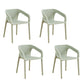 Contemporary Stackable Chairs Dining Kitchen Arm Chairs with Plastic Legs Gray-Green 4 Piece Set Clearhalo 'Dining Chairs' 'Dining Tables & Seating' 'dining_chair' 'furn' 'furn_dining_chair' 'Furniture' 'furniture_dining_chair' 'Kitchen & Dining Furniture' 4746611