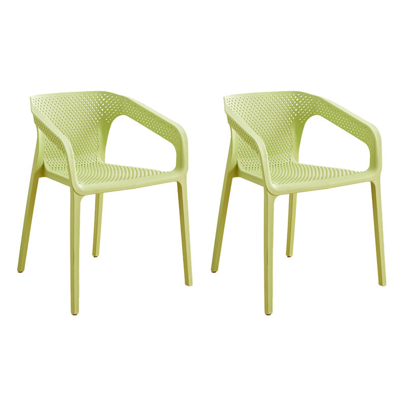 Contemporary Stackable Chairs Dining Kitchen Arm Chairs with Plastic Legs Light Green 2 Piece Set Clearhalo 'Dining Chairs' 'Dining Tables & Seating' 'dining_chair' 'furn' 'furn_dining_chair' 'Furniture' 'furniture_dining_chair' 'Kitchen & Dining Furniture' 4746619