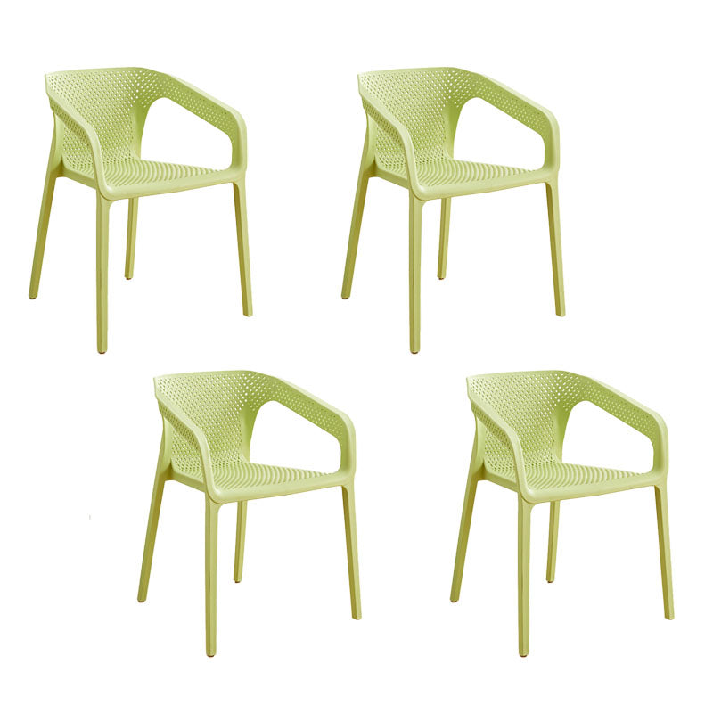 Contemporary Stackable Chairs Dining Kitchen Arm Chairs with Plastic Legs Light Green 4 Piece Set Clearhalo 'Dining Chairs' 'Dining Tables & Seating' 'dining_chair' 'furn' 'furn_dining_chair' 'Furniture' 'furniture_dining_chair' 'Kitchen & Dining Furniture' 4746620