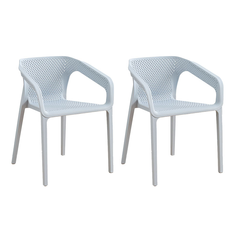 Contemporary Stackable Chairs Dining Kitchen Arm Chairs with Plastic Legs Gray Blue 2 Piece Set Clearhalo 'Dining Chairs' 'Dining Tables & Seating' 'dining_chair' 'furn' 'furn_dining_chair' 'Furniture' 'furniture_dining_chair' 'Kitchen & Dining Furniture' 4746622