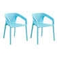 Contemporary Stackable Chairs Dining Kitchen Arm Chairs with Plastic Legs Sky Blue 2 Piece Set Clearhalo 'Dining Chairs' 'Dining Tables & Seating' 'dining_chair' 'furn' 'furn_dining_chair' 'Furniture' 'furniture_dining_chair' 'Kitchen & Dining Furniture' 4746625
