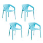 Contemporary Stackable Chairs Dining Kitchen Arm Chairs with Plastic Legs Sky Blue 4 Piece Set Clearhalo 'Dining Chairs' 'Dining Tables & Seating' 'dining_chair' 'furn' 'furn_dining_chair' 'Furniture' 'furniture_dining_chair' 'Kitchen & Dining Furniture' 4746626