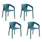 Contemporary Stackable Chairs Dining Kitchen Arm Chairs with Plastic Legs Dark Blue 4 Piece Set Clearhalo 'Dining Chairs' 'Dining Tables & Seating' 'dining_chair' 'furn' 'furn_dining_chair' 'Furniture' 'furniture_dining_chair' 'Kitchen & Dining Furniture' 4746629
