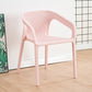 Contemporary Stackable Chairs Dining Kitchen Arm Chairs with Plastic Legs Pink 1 Piece Clearhalo 'Dining Chairs' 'Dining Tables & Seating' 'dining_chair' 'furn' 'furn_dining_chair' 'Furniture' 'furniture_dining_chair' 'Kitchen & Dining Furniture' 4746630