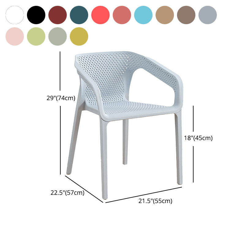 Contemporary Stackable Chairs Dining Kitchen Arm Chairs with Plastic Legs Clearhalo 'Dining Chairs' 'Dining Tables & Seating' 'dining_chair' 'furn' 'furn_dining_chair' 'Furniture' 'furniture_dining_chair' 'Kitchen & Dining Furniture' 4746633