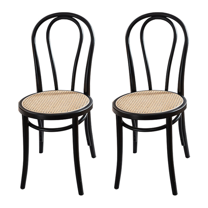 Wood Traditional Kitchen Dining Room Side Chair Windsor Back Chair Black 2 Piece Set Clearhalo 'Dining Chairs' 'Dining Tables & Seating' 'dining_chair' 'furn' 'furn_dining_chair' 'Furniture' 'furniture_dining_chair' 'Kitchen & Dining Furniture' 4746637