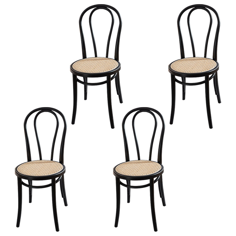 Wood Traditional Kitchen Dining Room Side Chair Windsor Back Chair Black 4 Piece Set Clearhalo 'Dining Chairs' 'Dining Tables & Seating' 'dining_chair' 'furn' 'furn_dining_chair' 'Furniture' 'furniture_dining_chair' 'Kitchen & Dining Furniture' 4746638