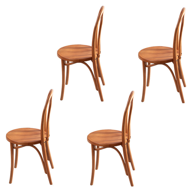 Wood Traditional Kitchen Dining Room Side Chair Windsor Back Chair Khaki 4 Piece Set Clearhalo 'Dining Chairs' 'Dining Tables & Seating' 'dining_chair' 'furn' 'furn_dining_chair' 'Furniture' 'furniture_dining_chair' 'Kitchen & Dining Furniture' 4746650