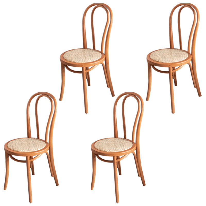 Wood Traditional Kitchen Dining Room Side Chair Windsor Back Chair Light Khaki 4 Piece Set Clearhalo 'Dining Chairs' 'Dining Tables & Seating' 'dining_chair' 'furn' 'furn_dining_chair' 'Furniture' 'furniture_dining_chair' 'Kitchen & Dining Furniture' 4746654