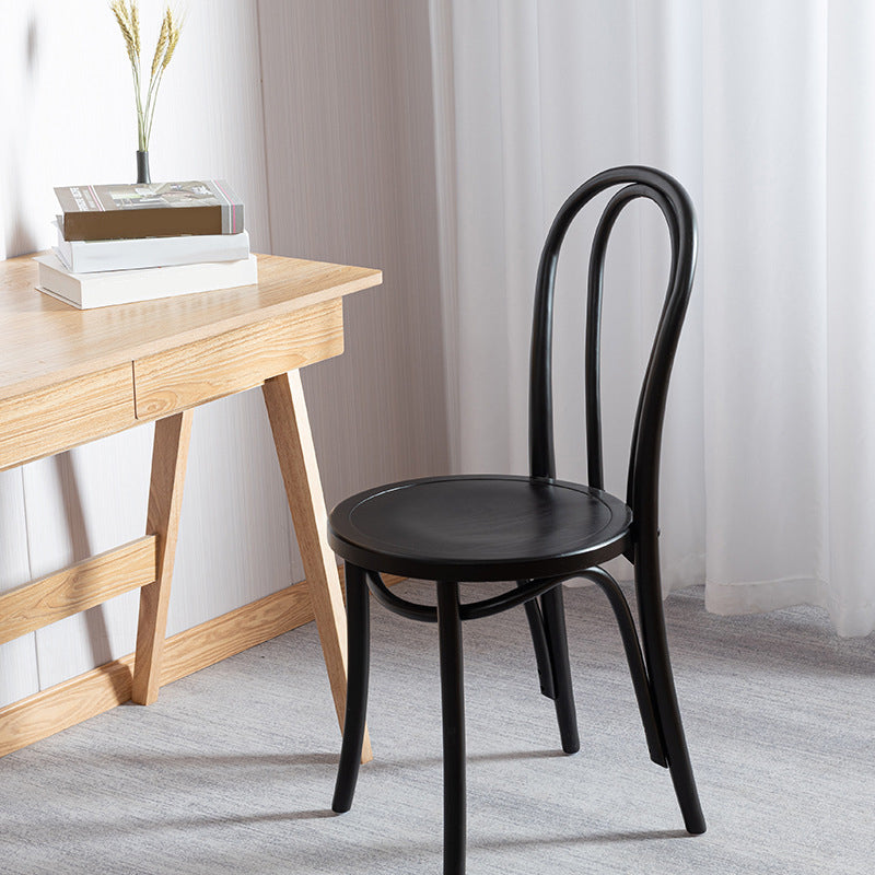 Wood Traditional Kitchen Dining Room Side Chair Windsor Back Chair Textured Black 1 Piece Clearhalo 'Dining Chairs' 'Dining Tables & Seating' 'dining_chair' 'furn' 'furn_dining_chair' 'Furniture' 'furniture_dining_chair' 'Kitchen & Dining Furniture' 4746664