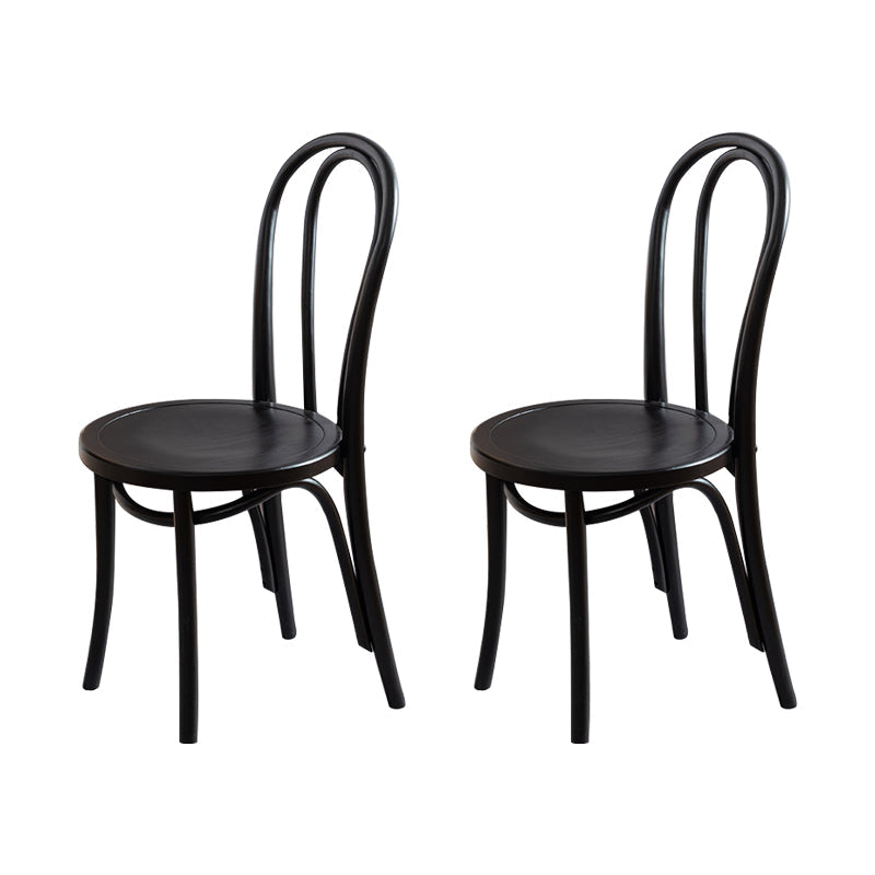 Wood Traditional Kitchen Dining Room Side Chair Windsor Back Chair Textured Black 2 Piece Set Clearhalo 'Dining Chairs' 'Dining Tables & Seating' 'dining_chair' 'furn' 'furn_dining_chair' 'Furniture' 'furniture_dining_chair' 'Kitchen & Dining Furniture' 4746665