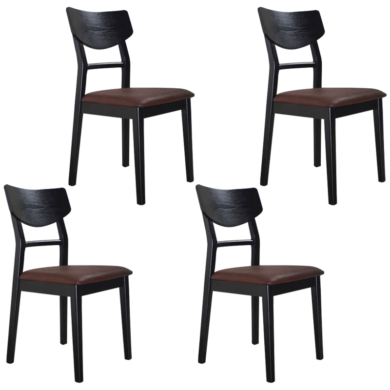 Industrial Ash Open Side Chair Matte Finish Wood Dining Chair Coffee 4 Piece Set Black Clearhalo 'Dining Chairs' 'Dining Tables & Seating' 'dining_chair' 'furn' 'furn_dining_chair' 'Furniture' 'furniture_dining_chair' 'Kitchen & Dining Furniture' 4746669