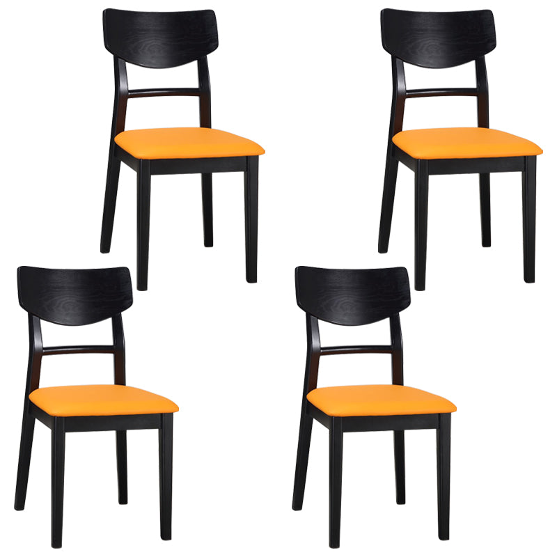 Industrial Ash Open Side Chair Matte Finish Wood Dining Chair Orange 4 Piece Set Black Clearhalo 'Dining Chairs' 'Dining Tables & Seating' 'dining_chair' 'furn' 'furn_dining_chair' 'Furniture' 'furniture_dining_chair' 'Kitchen & Dining Furniture' 4746670
