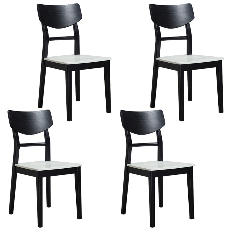 Industrial Ash Open Side Chair Matte Finish Wood Dining Chair White 4 Piece Set Black Clearhalo 'Dining Chairs' 'Dining Tables & Seating' 'dining_chair' 'furn' 'furn_dining_chair' 'Furniture' 'furniture_dining_chair' 'Kitchen & Dining Furniture' 4746672