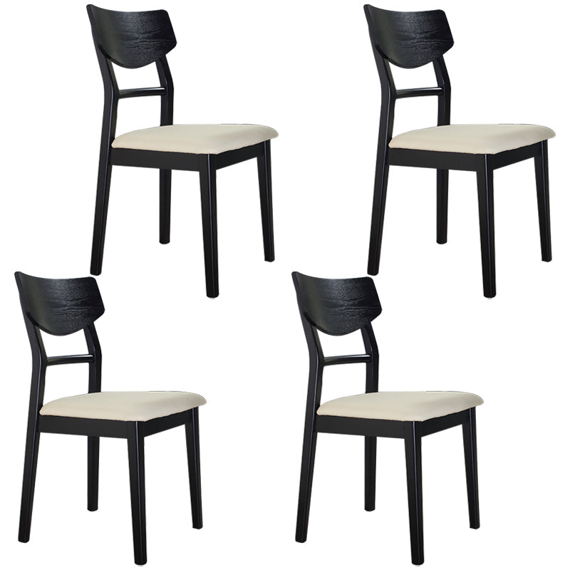 Industrial Ash Open Side Chair Matte Finish Wood Dining Chair Beige 4 Piece Set Black Clearhalo 'Dining Chairs' 'Dining Tables & Seating' 'dining_chair' 'furn' 'furn_dining_chair' 'Furniture' 'furniture_dining_chair' 'Kitchen & Dining Furniture' 4746675