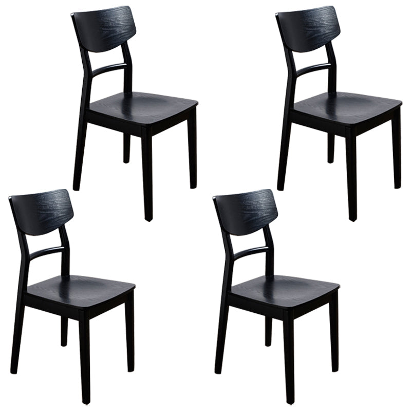 Industrial Ash Open Side Chair Matte Finish Wood Dining Chair Black 4 Piece Set Black Clearhalo 'Dining Chairs' 'Dining Tables & Seating' 'dining_chair' 'furn' 'furn_dining_chair' 'Furniture' 'furniture_dining_chair' 'Kitchen & Dining Furniture' 4746678