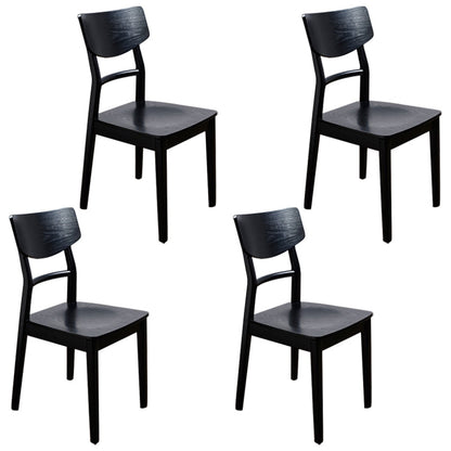 Industrial Ash Open Side Chair Matte Finish Wood Dining Chair Black 4 Piece Set Black Clearhalo 'Dining Chairs' 'Dining Tables & Seating' 'dining_chair' 'furn' 'furn_dining_chair' 'Furniture' 'furniture_dining_chair' 'Kitchen & Dining Furniture' 4746678