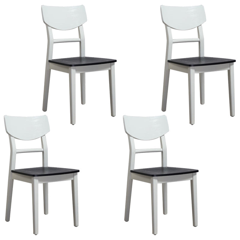 Industrial Ash Open Side Chair Matte Finish Wood Dining Chair Black 4 Piece Set White Clearhalo 'Dining Chairs' 'Dining Tables & Seating' 'dining_chair' 'furn' 'furn_dining_chair' 'Furniture' 'furniture_dining_chair' 'Kitchen & Dining Furniture' 4746680