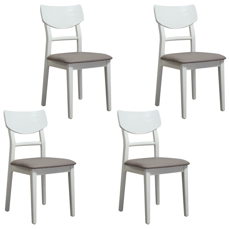 Industrial Ash Open Side Chair Matte Finish Wood Dining Chair Grey 4 Piece Set White Clearhalo 'Dining Chairs' 'Dining Tables & Seating' 'dining_chair' 'furn' 'furn_dining_chair' 'Furniture' 'furniture_dining_chair' 'Kitchen & Dining Furniture' 4746684