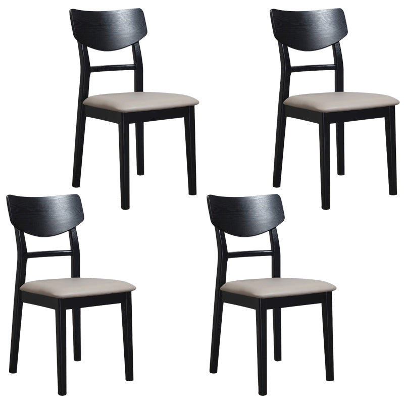 Industrial Ash Open Side Chair Matte Finish Wood Dining Chair Grey 4 Piece Set Black Clearhalo 'Dining Chairs' 'Dining Tables & Seating' 'dining_chair' 'furn' 'furn_dining_chair' 'Furniture' 'furniture_dining_chair' 'Kitchen & Dining Furniture' 4746686