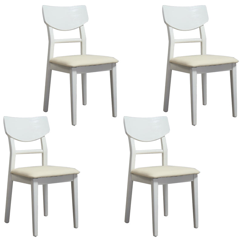 Industrial Ash Open Side Chair Matte Finish Wood Dining Chair Beige 4 Piece Set White Clearhalo 'Dining Chairs' 'Dining Tables & Seating' 'dining_chair' 'furn' 'furn_dining_chair' 'Furniture' 'furniture_dining_chair' 'Kitchen & Dining Furniture' 4746687