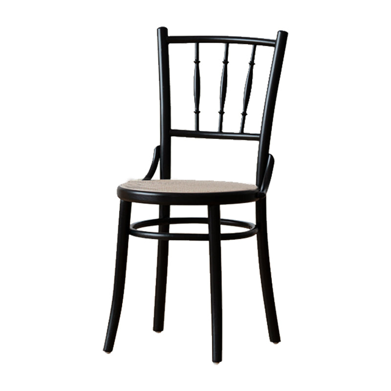 Wood Traditional Kitchen Dining Room Chair Slat Back Side Chair Black Wicker & Rattan 1 Piece Clearhalo 'Dining Chairs' 'Dining Tables & Seating' 'dining_chair' 'furn' 'furn_dining_chair' 'Furniture' 'furniture_dining_chair' 'Kitchen & Dining Furniture' 4746690