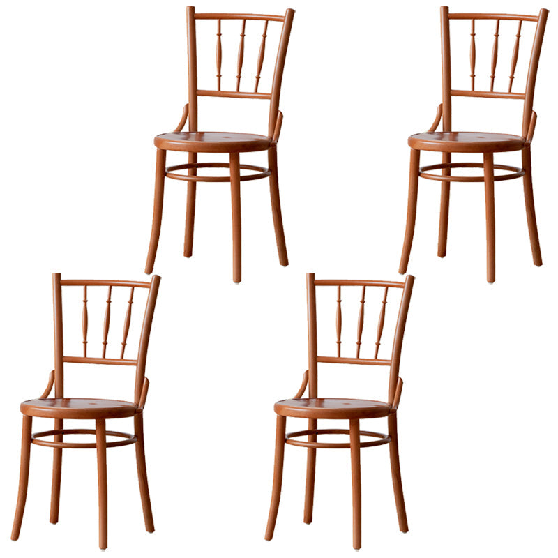 Wood Traditional Kitchen Dining Room Chair Slat Back Side Chair Khaki Wood 4 Piece Set Clearhalo 'Dining Chairs' 'Dining Tables & Seating' 'dining_chair' 'furn' 'furn_dining_chair' 'Furniture' 'furniture_dining_chair' 'Kitchen & Dining Furniture' 4746699