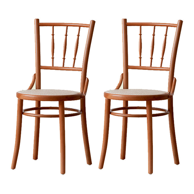 Wood Traditional Kitchen Dining Room Chair Slat Back Side Chair Khaki Wicker & Rattan 2 Piece Set Clearhalo 'Dining Chairs' 'Dining Tables & Seating' 'dining_chair' 'furn' 'furn_dining_chair' 'Furniture' 'furniture_dining_chair' 'Kitchen & Dining Furniture' 4746704