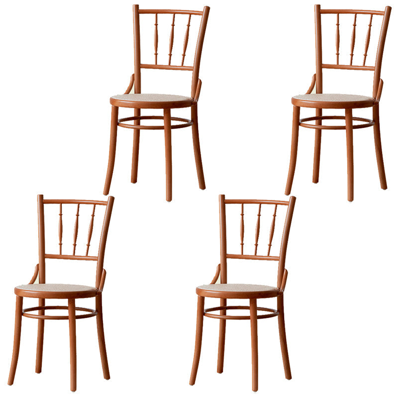 Wood Traditional Kitchen Dining Room Chair Slat Back Side Chair Khaki Wicker & Rattan 4 Piece Set Clearhalo 'Dining Chairs' 'Dining Tables & Seating' 'dining_chair' 'furn' 'furn_dining_chair' 'Furniture' 'furniture_dining_chair' 'Kitchen & Dining Furniture' 4746705
