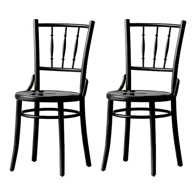 Wood Traditional Kitchen Dining Room Chair Slat Back Side Chair Black Wood 2 Piece Set Clearhalo 'Dining Chairs' 'Dining Tables & Seating' 'dining_chair' 'furn' 'furn_dining_chair' 'Furniture' 'furniture_dining_chair' 'Kitchen & Dining Furniture' 4746709