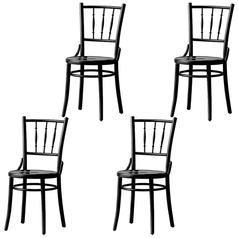 Wood Traditional Kitchen Dining Room Chair Slat Back Side Chair Black Wood 4 Piece Set Clearhalo 'Dining Chairs' 'Dining Tables & Seating' 'dining_chair' 'furn' 'furn_dining_chair' 'Furniture' 'furniture_dining_chair' 'Kitchen & Dining Furniture' 4746710