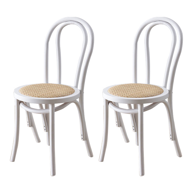 Traditional Wood Kitchen Dining Room Side Chair Windsor Back Chair White Wicker & Rattan 2 Piece Set Clearhalo 'Dining Chairs' 'Dining Tables & Seating' 'dining_chair' 'furn' 'furn_dining_chair' 'Furniture' 'furniture_dining_chair' 'Kitchen & Dining Furniture' 4746732