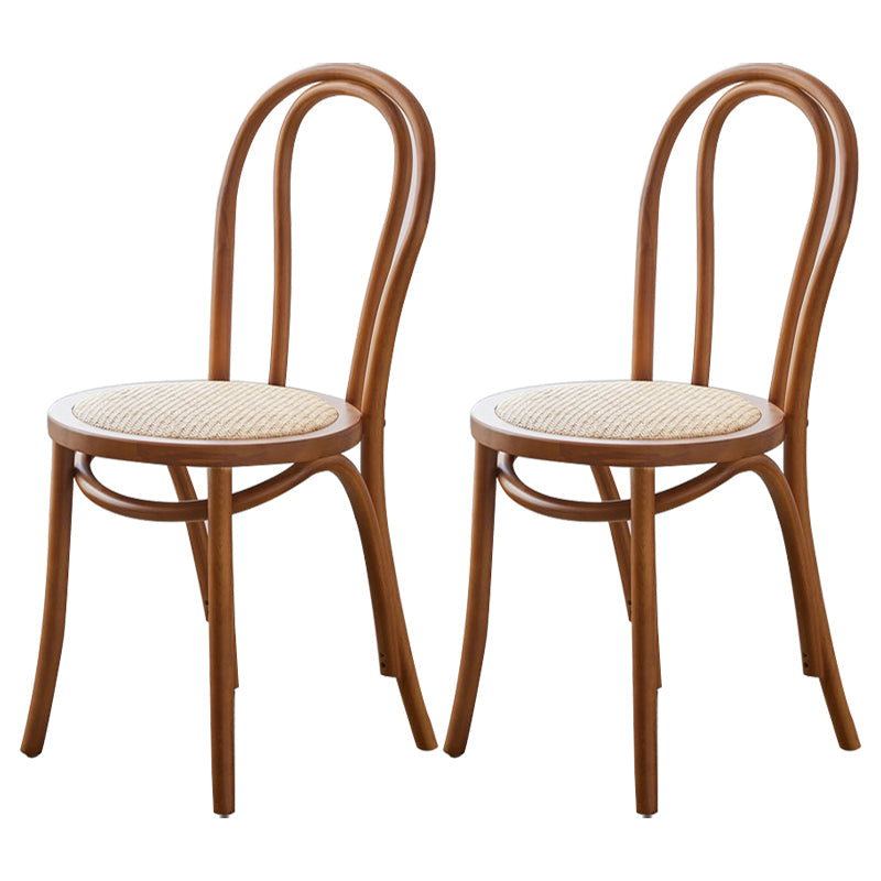 Traditional Wood Kitchen Dining Room Side Chair Windsor Back Chair Khaki Wicker & Rattan 2 Piece Set Clearhalo 'Dining Chairs' 'Dining Tables & Seating' 'dining_chair' 'furn' 'furn_dining_chair' 'Furniture' 'furniture_dining_chair' 'Kitchen & Dining Furniture' 4746738