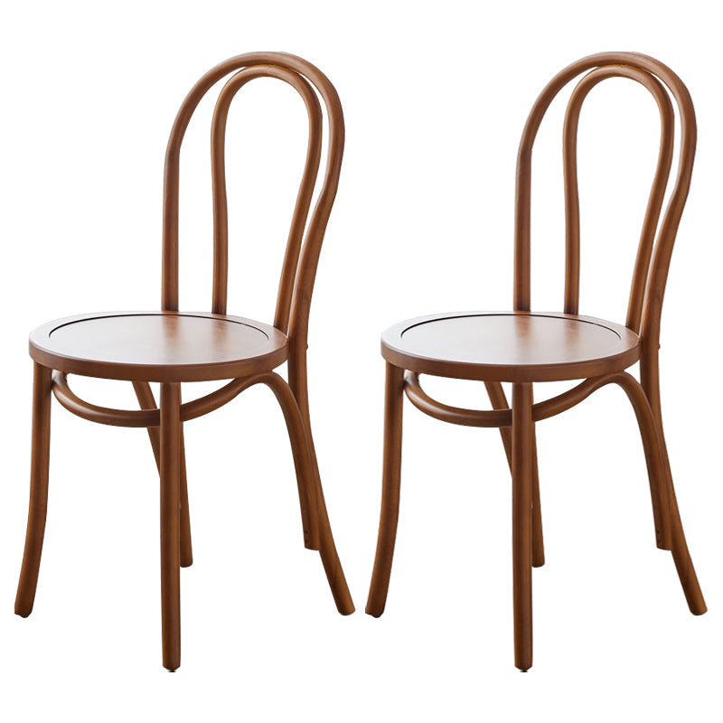 Traditional Wood Kitchen Dining Room Side Chair Windsor Back Chair Khaki Wood 2 Piece Set Clearhalo 'Dining Chairs' 'Dining Tables & Seating' 'dining_chair' 'furn' 'furn_dining_chair' 'Furniture' 'furniture_dining_chair' 'Kitchen & Dining Furniture' 4746744