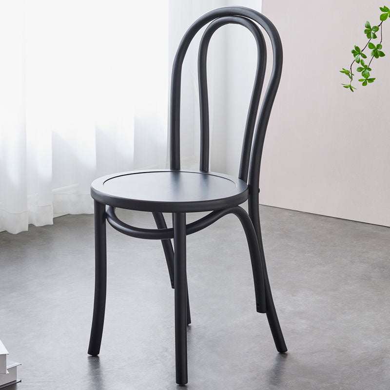 Traditional Wood Kitchen Dining Room Side Chair Windsor Back Chair Black Wood 1 Piece Clearhalo 'Dining Chairs' 'Dining Tables & Seating' 'dining_chair' 'furn' 'furn_dining_chair' 'Furniture' 'furniture_dining_chair' 'Kitchen & Dining Furniture' 4746746