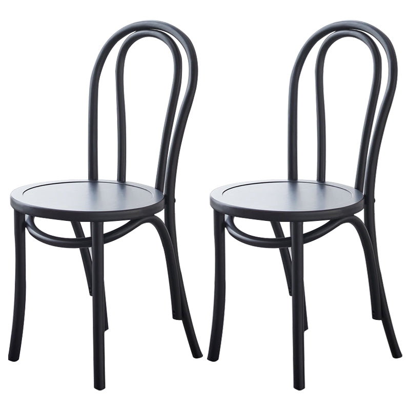 Traditional Wood Kitchen Dining Room Side Chair Windsor Back Chair Black Wood 2 Piece Set Clearhalo 'Dining Chairs' 'Dining Tables & Seating' 'dining_chair' 'furn' 'furn_dining_chair' 'Furniture' 'furniture_dining_chair' 'Kitchen & Dining Furniture' 4746747