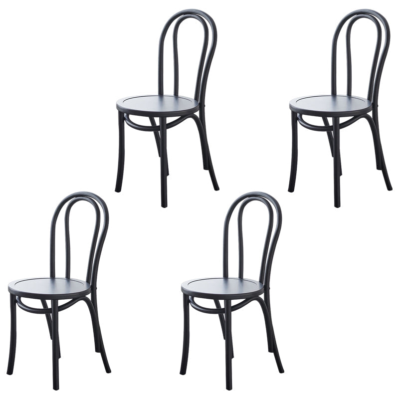 Traditional Wood Kitchen Dining Room Side Chair Windsor Back Chair Black Wood 4 Piece Set Clearhalo 'Dining Chairs' 'Dining Tables & Seating' 'dining_chair' 'furn' 'furn_dining_chair' 'Furniture' 'furniture_dining_chair' 'Kitchen & Dining Furniture' 4746748
