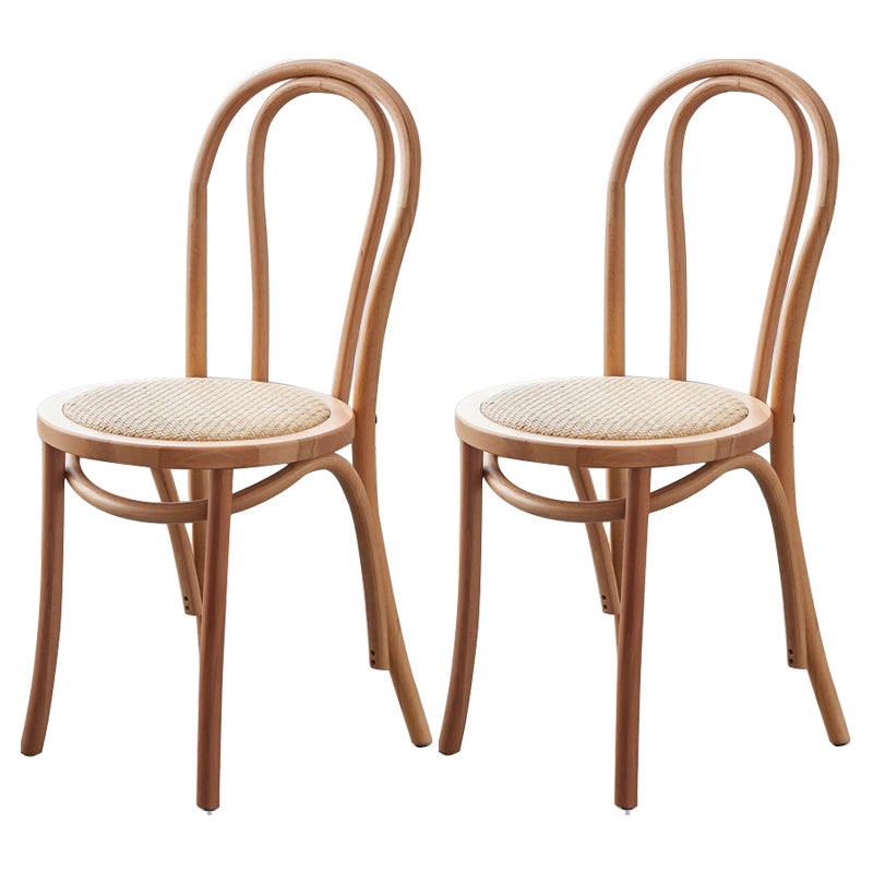 Traditional Wood Kitchen Dining Room Side Chair Windsor Back Chair Wood Wicker & Rattan 2 Piece Set Clearhalo 'Dining Chairs' 'Dining Tables & Seating' 'dining_chair' 'furn' 'furn_dining_chair' 'Furniture' 'furniture_dining_chair' 'Kitchen & Dining Furniture' 4746750