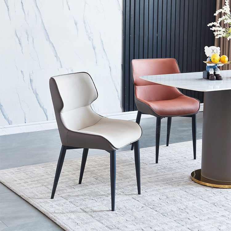 Contemporary Dining Wingback Side Chair Arm Chair with Metal Legs for Kitchen Clearhalo 'Dining Chairs' 'Dining Tables & Seating' 'dining_chair' 'Furniture' 'furniture_dining_chair' 'Kitchen & Dining Furniture' 4746753