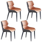 Contemporary Dining Wingback Side Chair Arm Chair with Metal Legs for Kitchen Orange Set of 4 Clearhalo 'Dining Chairs' 'Dining Tables & Seating' 'dining_chair' 'Furniture' 'furniture_dining_chair' 'Kitchen & Dining Furniture' 4746765