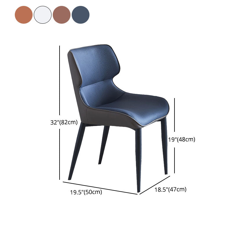 Contemporary Dining Wingback Side Chair Arm Chair with Metal Legs for Kitchen Clearhalo 'Dining Chairs' 'Dining Tables & Seating' 'dining_chair' 'Furniture' 'furniture_dining_chair' 'Kitchen & Dining Furniture' 4746775