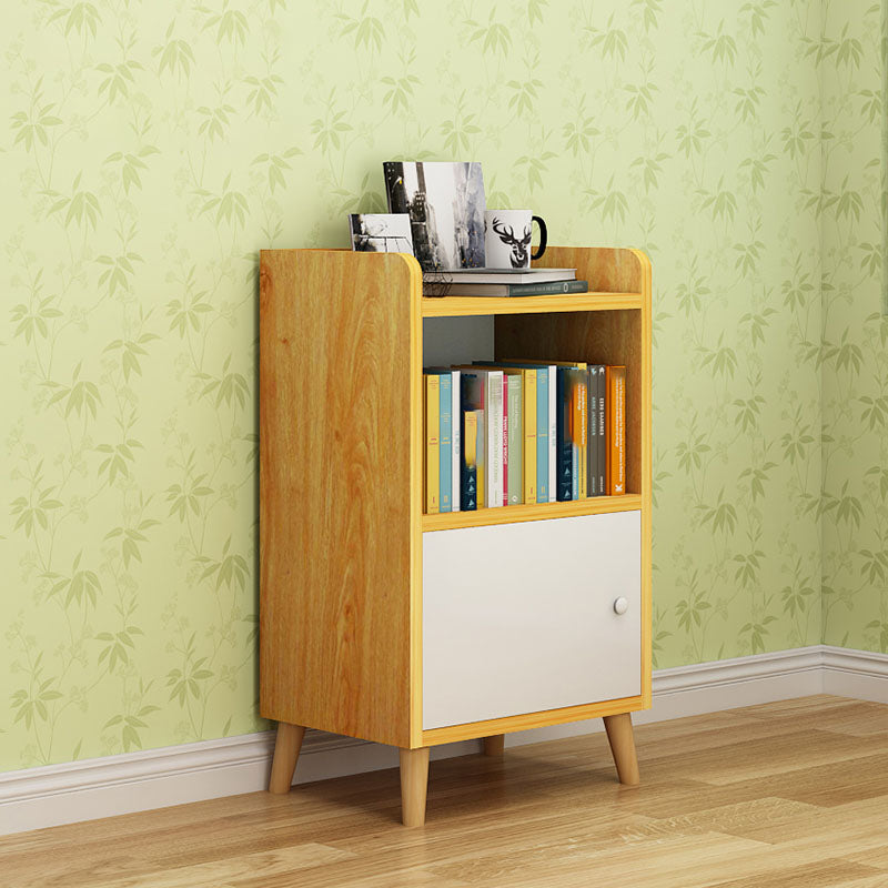 Contemporary Standard Bookcase Manufactured Wood Shelf with Doors for Home Office 15.7"L x 9.4"W x 29.3"H Yellow White Bookcases Clearhalo 'Bookcases' 'furn' 'furn_bookcases' 'Furniture' 'furniture_bookcases' 'kitchen' 'kitchen_bookcases' 'Living Room Furniture' 'Office Furniture' 4747335