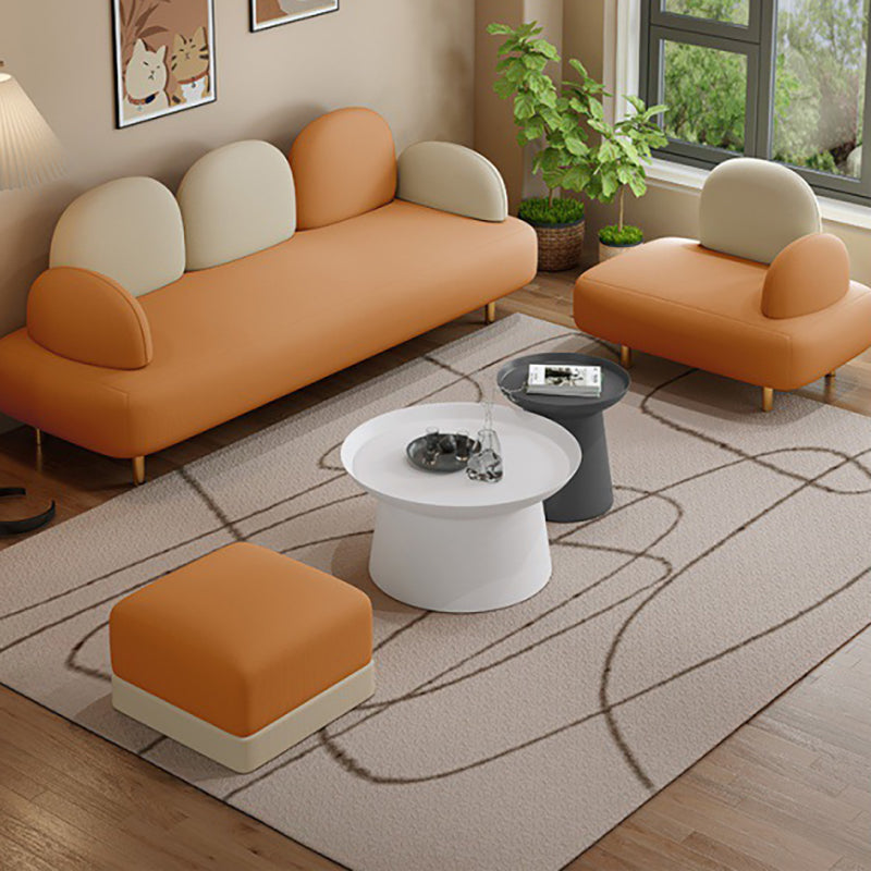 Macaroon Modern Recessed Arm Sofa 3 Seater Curved Sofa for Living Room Clearhalo 'Furniture' 'furniture_sofas' 'kitchen' 'kitchen_sofas' 'Living Room Furniture' 'Sofa' 'sofas' 4749162