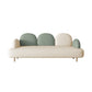 Macaroon Modern Recessed Arm Sofa 3 Seater Curved Sofa for Living Room White-Green Clearhalo 'Furniture' 'furniture_sofas' 'kitchen' 'kitchen_sofas' 'Living Room Furniture' 'Sofa' 'sofas' 4749164