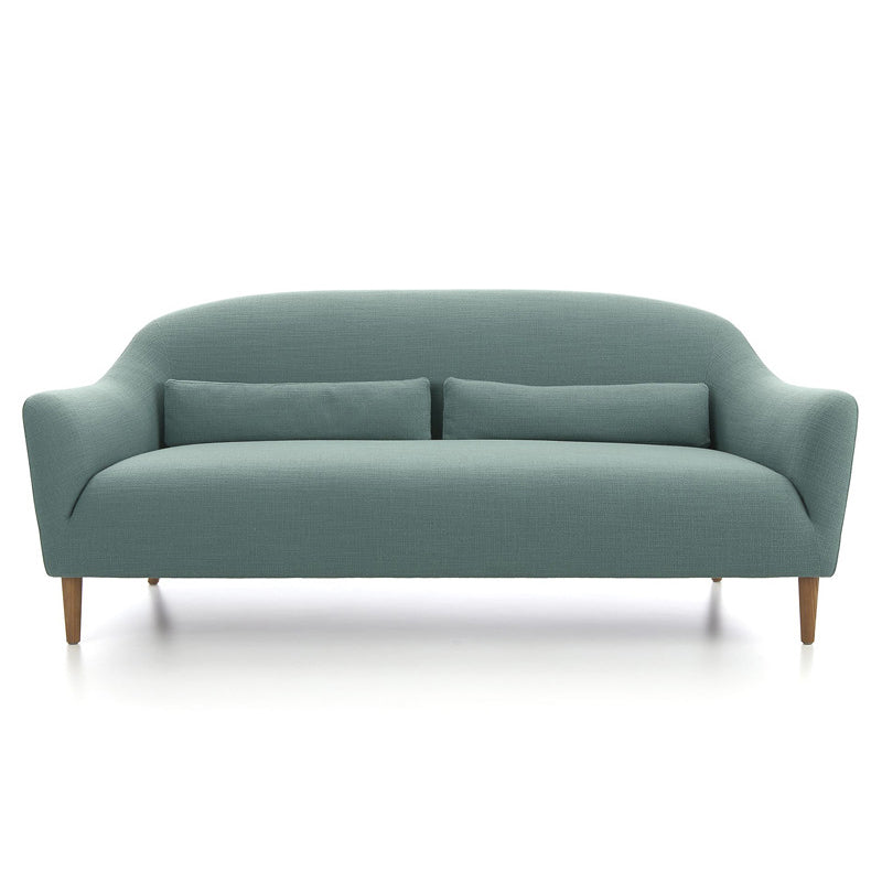Scandinavian 3-Seat Linen Sofa Curved 33.86" D x 31.89" H Loveseat Clearhalo 'Furniture' 'furniture_sofas' 'kitchen' 'kitchen_sofas' 'Living Room Furniture' 'Sofa' 'sofas' 4749200