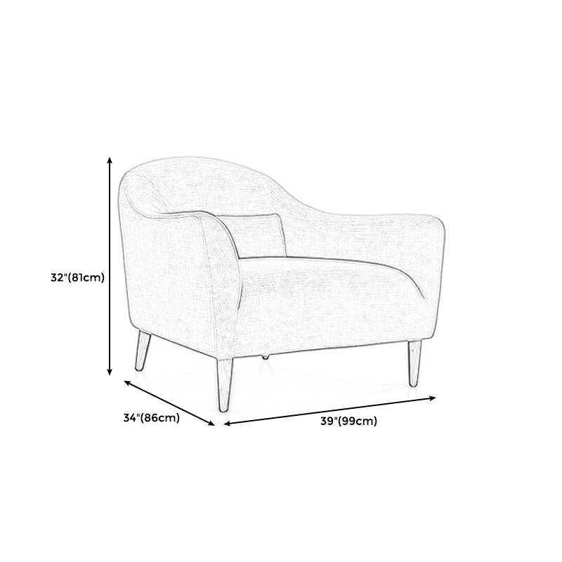 Scandinavian 3-Seat Linen Sofa Curved 33.86" D x 31.89" H Loveseat Clearhalo 'Furniture' 'furniture_sofas' 'kitchen' 'kitchen_sofas' 'Living Room Furniture' 'Sofa' 'sofas' 4749207