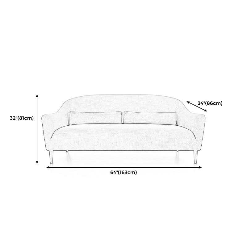 Scandinavian 3-Seat Linen Sofa Curved 33.86" D x 31.89" H Loveseat Clearhalo 'Furniture' 'furniture_sofas' 'kitchen' 'kitchen_sofas' 'Living Room Furniture' 'Sofa' 'sofas' 4749208
